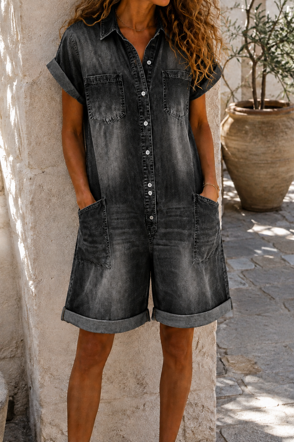 Combishort Ample en Denim